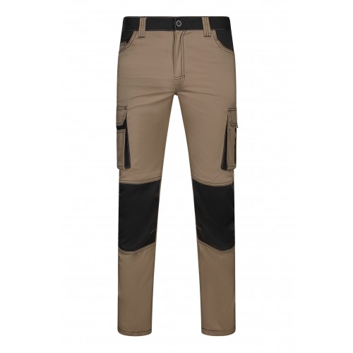 103031S.PANTALÓN STRETCH BICOLOR BEIGE ARENA/NEGRO 40