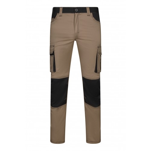 103031S.PANTALÓN STRETCH BICOLOR BEIGE ARENA/NEGRO 58