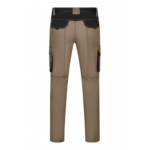 103031S.PANTALÓN STRETCH BICOLOR BEIGE ARENA/NEGRO 34