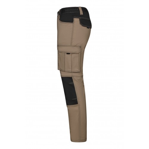 103031S.PANTALÓN STRETCH BICOLOR BEIGE ARENA/NEGRO 34