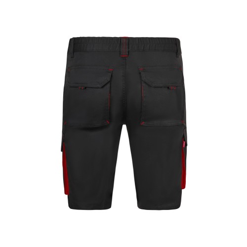 103034S.BERMUDA STRETCH BICOLOR NEGRO/ROJO 34