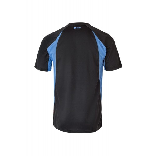 105501.CAMISETA TÉCNICA BICOLOR NEGRO/CELESTE 2XL