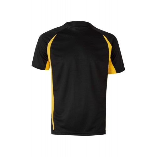 105501.CAMISETA TÉCNICA BICOLOR NEGRO/AMARILLO M