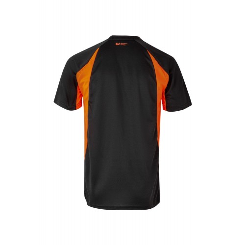 105501.CAMISETA TÉCNICA BICOLOR NEGRO/NARANJA FLÚOR 2XL
