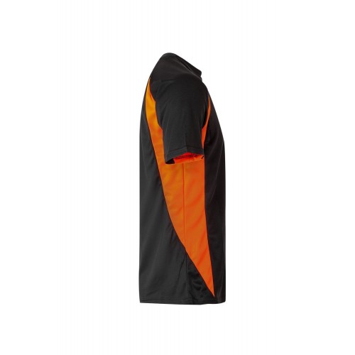 105501.CAMISETA TÉCNICA BICOLOR NEGRO/NARANJA FLÚOR 2XL