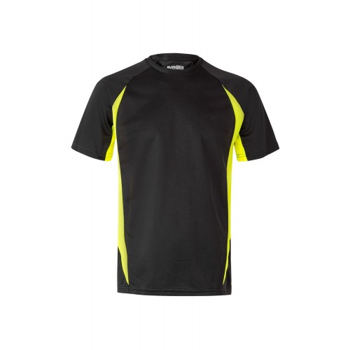 105501.CAMISETA TÉCNICA BICOLOR NEGRO/ AMARILLO FLUOR XL