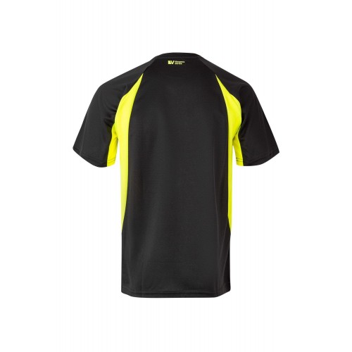 105501.CAMISETA TÉCNICA BICOLOR NEGRO/AMARILLO FLÚOR 2XL