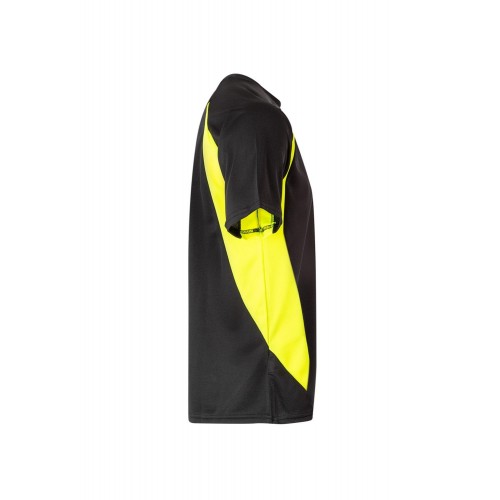 105501.CAMISETA TÉCNICA BICOLOR NEGRO/AMARILLO FLÚOR 2XL
