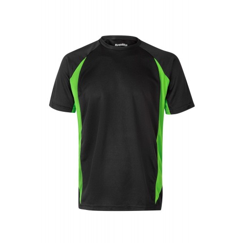 105501.CAMISETA TÉCNICA BICOLOR NEGRO/VERDE LIMA 2XL