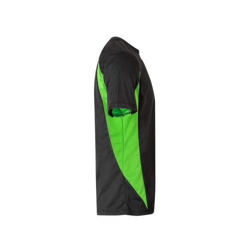 105501.CAMISETA TÉCNICA BICOLOR NEGRO/VERDE LIMA 2XL