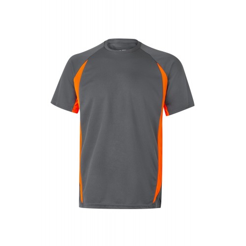 105501.CAMISETA TÉCNICA BICOLOR GRIS/NARANJA FLÚOR XL