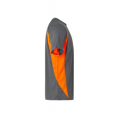 105501.CAMISETA TÉCNICA BICOLOR GRIS/NARANJA FLÚOR 2XL