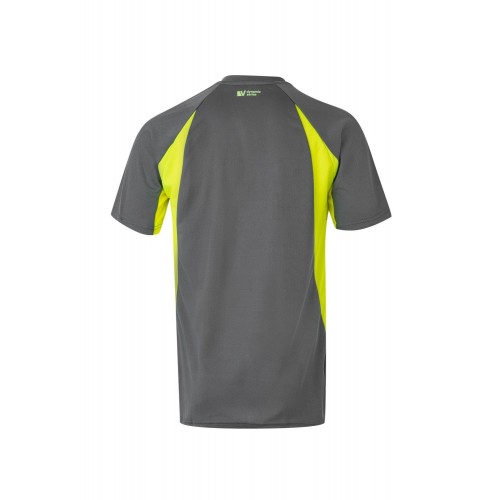 105501.CAMISETA TÉCNICA BICOLOR GRIS/AMARILLO FLÚOR 2XL