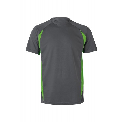 105501.CAMISETA TÉCNICA BICOLOR GRIS/VERDE LIMA XL