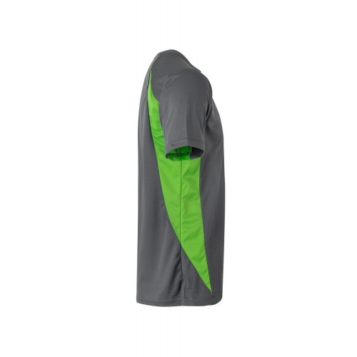 105501.CAMISETA TÉCNICA BICOLOR GRIS/VERDE LIMA 2XL