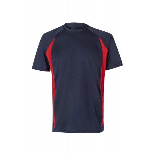 105501.CAMISETA TÉCNICA BICOLOR AZUL NAVY/ROJO M