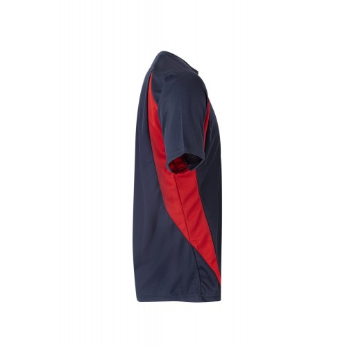 105501.CAMISETA TÉCNICA BICOLOR AZUL NAVY/ROJO 2XL