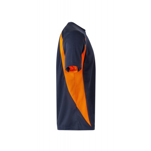 105501.CAMISETA TÉCNICA BICOLOR AZUL NAVY/NARANJA FLÚOR 2XL