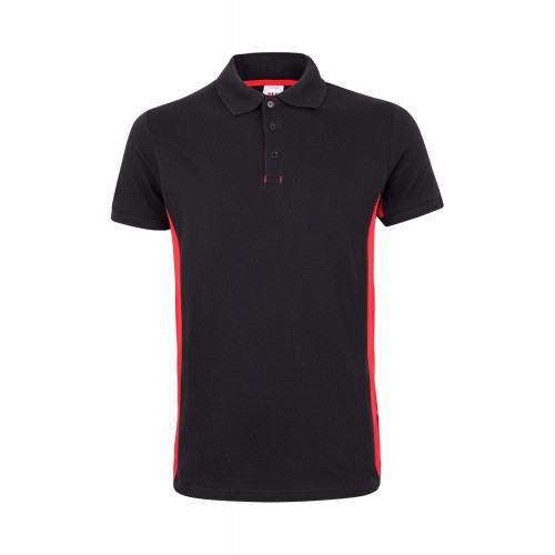 105504.POLO BICOLOR MC NEGRO/ROJO L