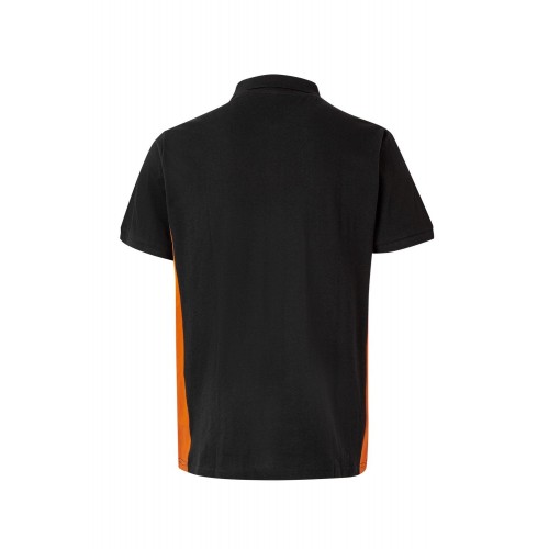 105504.POLO BICOLOR MC NEGRO/NARANJA 2XL