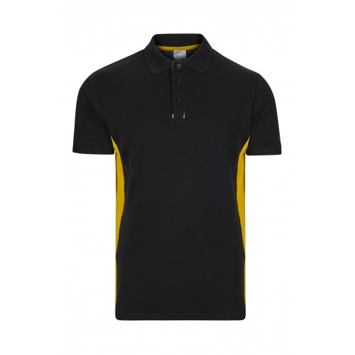 105504.POLO BICOLOR MC NEGRO/AMARILLO S