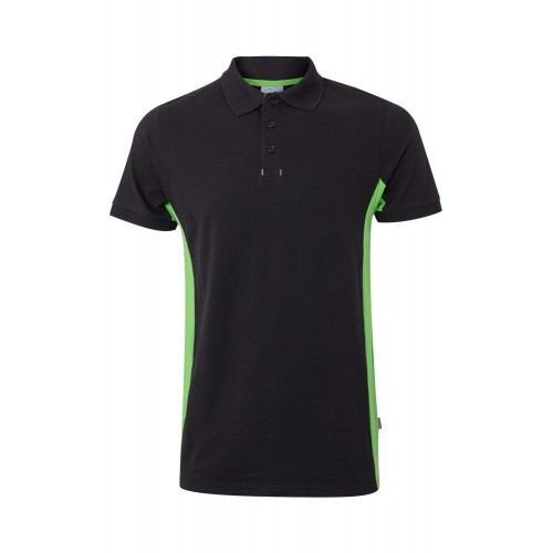 105504.POLO BICOLOR MC NEGRO/VERDE LIMA 2XL