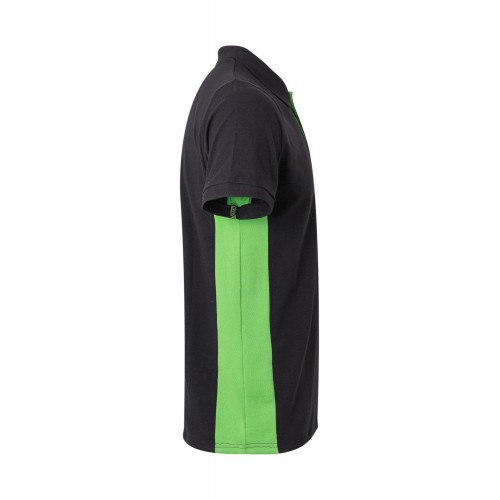 105504.POLO BICOLOR MC NEGRO/VERDE LIMA 2XL