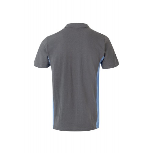 105504.POLO BICOLOR MC GRIS/CELESTE 2XL