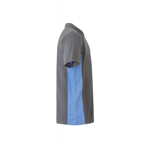105504.POLO BICOLOR MC GRIS/CELESTE 2XL