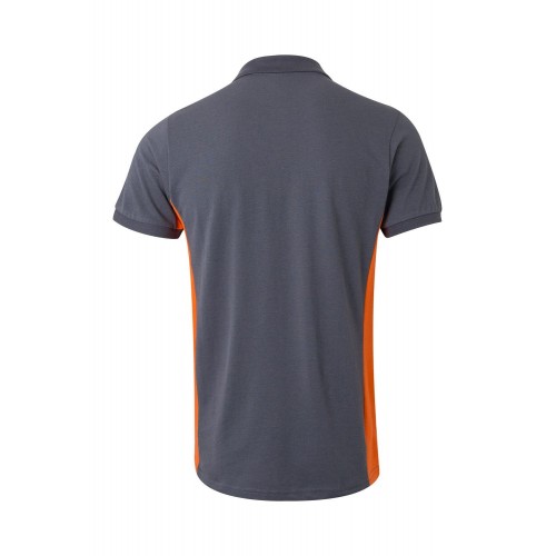 105504.POLO BICOLOR MC GRIS/NARANJA 2XL