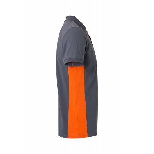105504.POLO BICOLOR MC GRIS/NARANJA 2XL
