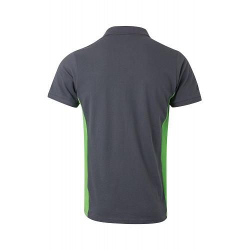 105504.POLO BICOLOR MC GRIS/VERDE LIMA 2XL