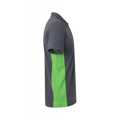 105504.POLO BICOLOR MC GRIS/VERDE LIMA 2XL