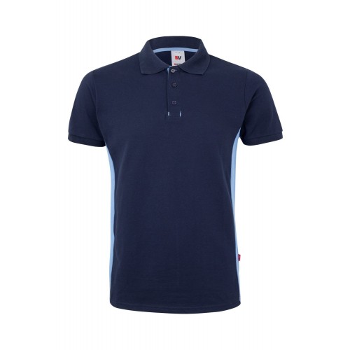 105504.POLO BICOLOR MC AZUL NAVY/CELESTE XL