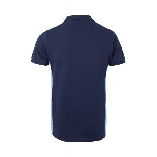 105504.POLO BICOLOR MC AZUL NAVY/CELESTE 2XL