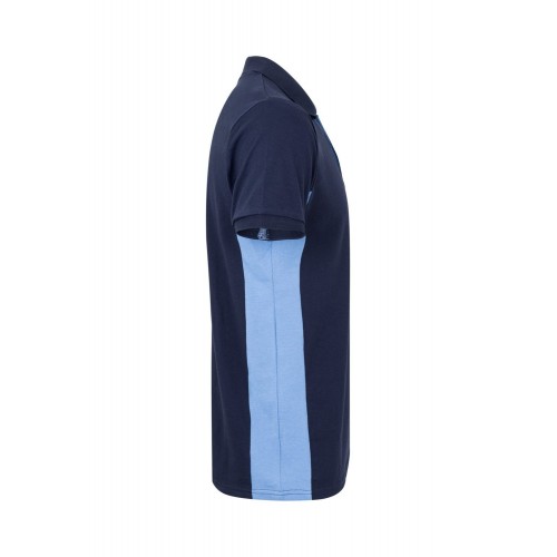 105504.POLO BICOLOR MC AZUL NAVY/CELESTE 2XL
