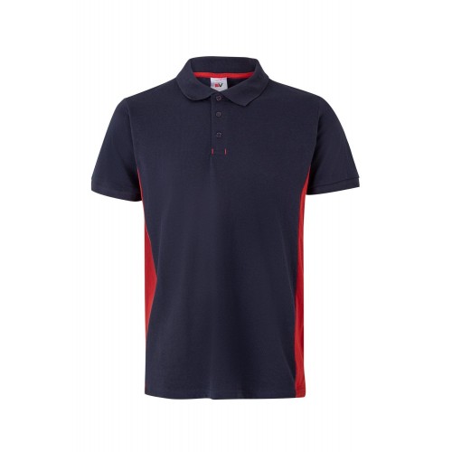 105504.POLO BICOLOR MC AZUL NAVY/ROJO S