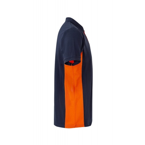 105504.POLO BICOLOR MC AZUL NAVY/NARANJA 2XL
