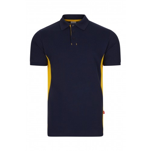 105504.POLO BICOLOR MC AZUL NAVY/AMARILLO XS