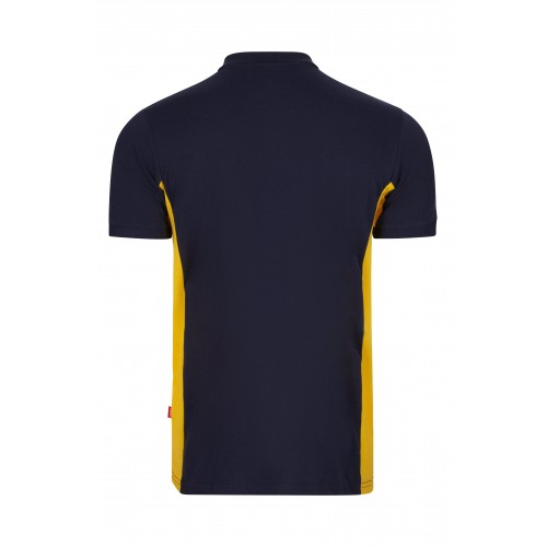 105504.POLO BICOLOR MC AZUL NAVY/AMARILLO XS