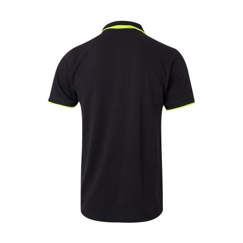 105505.POLO BICOLOR MC NEGRO/AMARILLO FLÚOR 2XL
