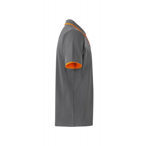 105505.POLO BICOLOR MC GRIS/NARANJA FLÚOR 2XL