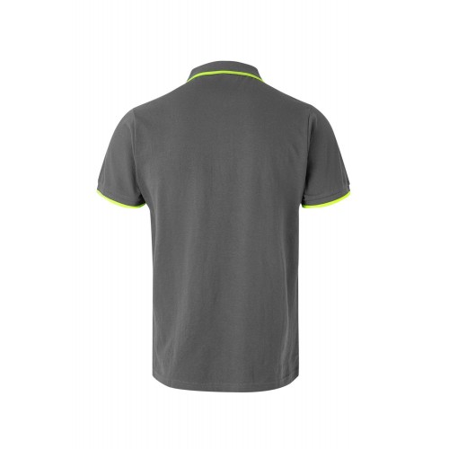 105505.POLO BICOLOR MC GRIS/AMARILLO FLÚOR 2XL