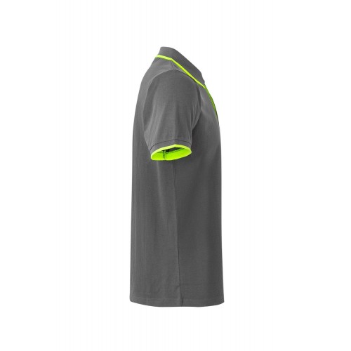 105505.POLO BICOLOR MC GRIS/AMARILLO FLÚOR 2XL