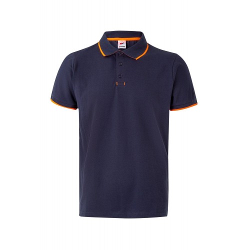 105505.POLO BICOLOR MC AZUL NAVY/NARANJA FLÚOR M