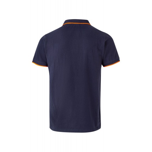 105505.POLO BICOLOR MC AZUL NAVY/NARANJA FLÚOR 2XL