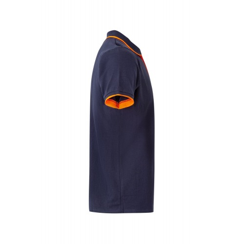 105505.POLO BICOLOR MC AZUL NAVY/NARANJA FLÚOR 2XL