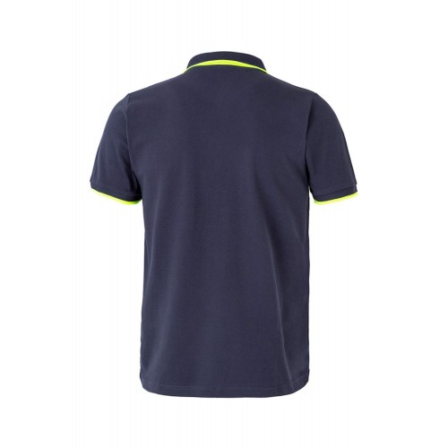 105505.POLO BICOLOR MC AZUL NAVY/AMARILLO FLÚOR 2XL