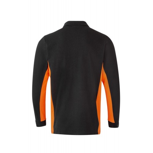 105514.POLO BICOLOR ML NEGRO/NARANJA 2XL