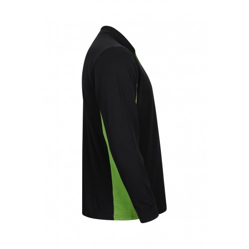 105514.POLO BICOLOR ML NEGRO/VERDE LIMA 2XL
